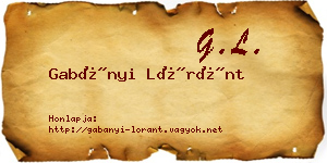 Gabányi Lóránt névjegykártya