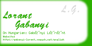 lorant gabanyi business card